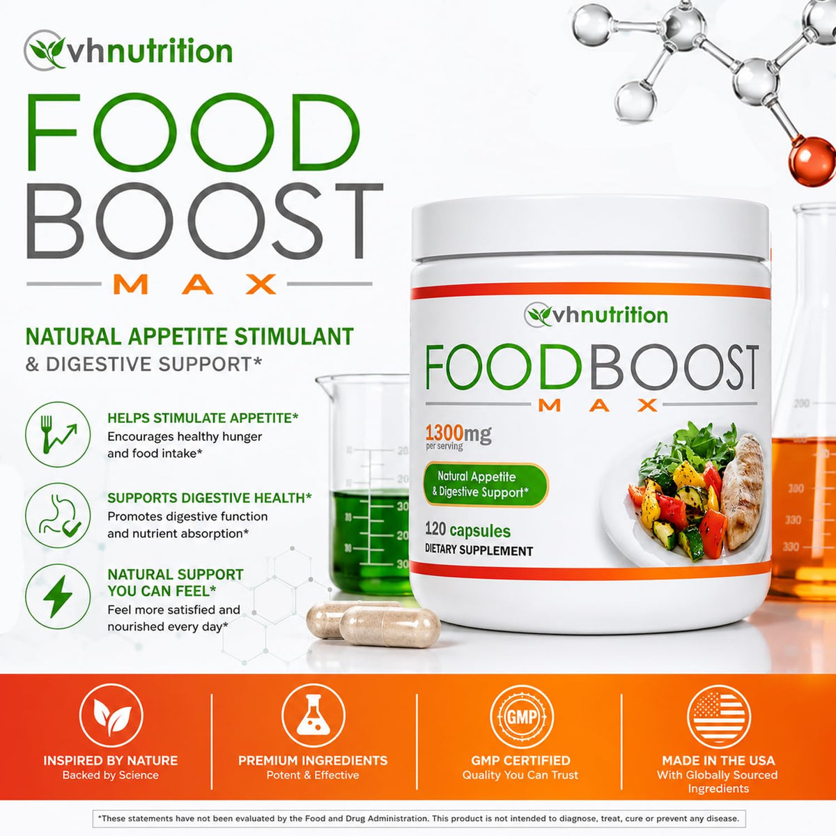 VH Nutrition FoodBoost MAX Appetite Stimulant - 120 Capsules - image 2