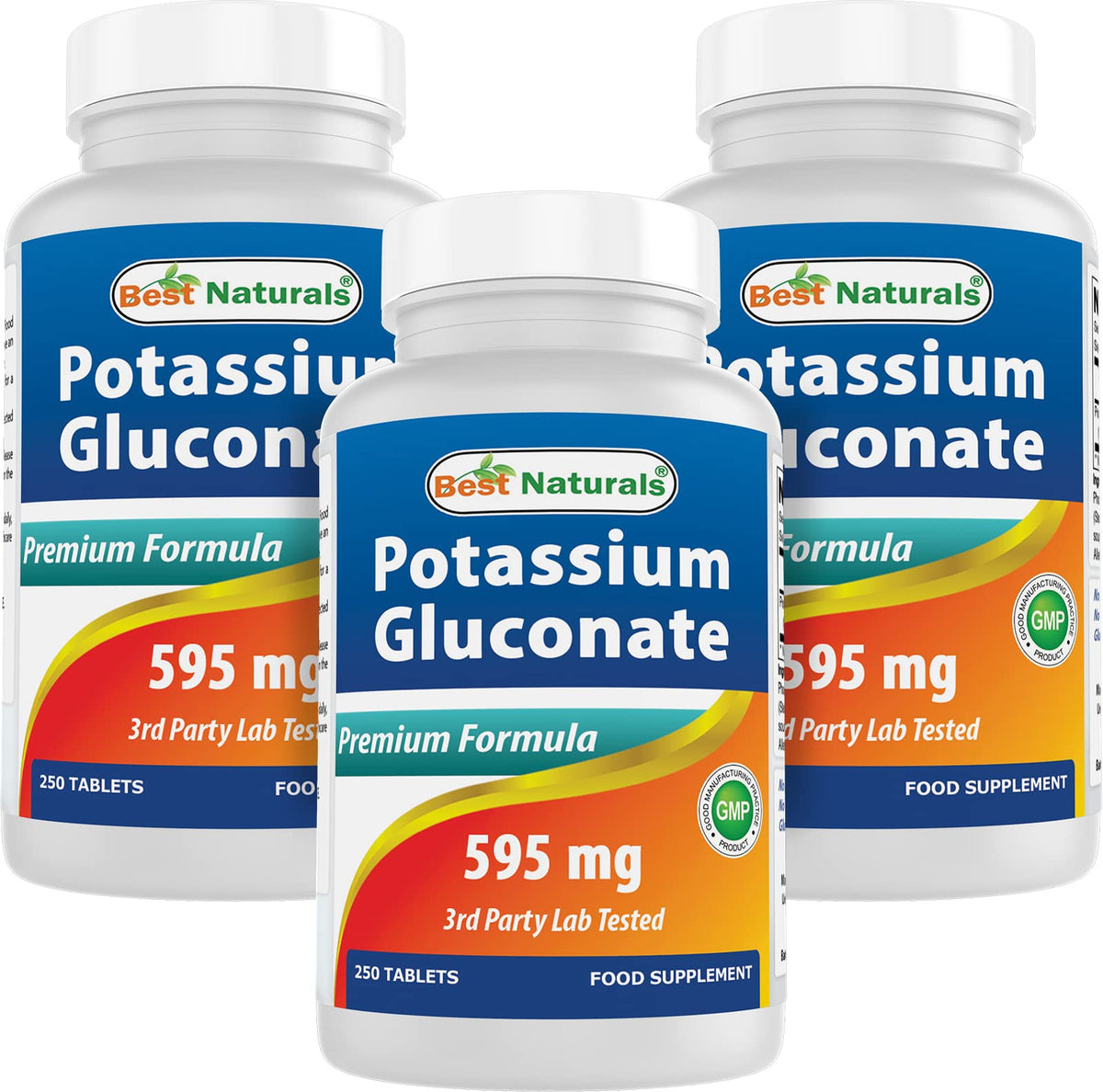 Best Naturals Potassium Gluconate 595 mg 250 Tablets
