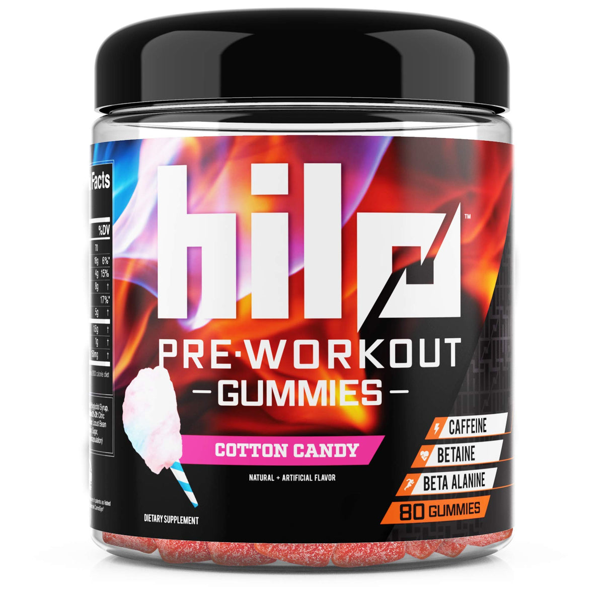Hilo Nutrition Pre Workout Gummies with Caffeine - 80 Count