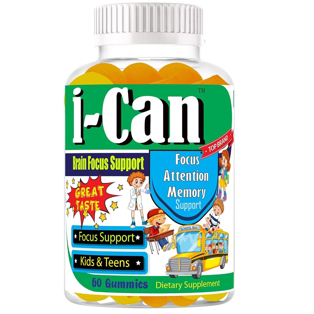 Celebrity LifeStyle I-Can Kids Focus Gummies with Omega 3 DHA - 60 Count