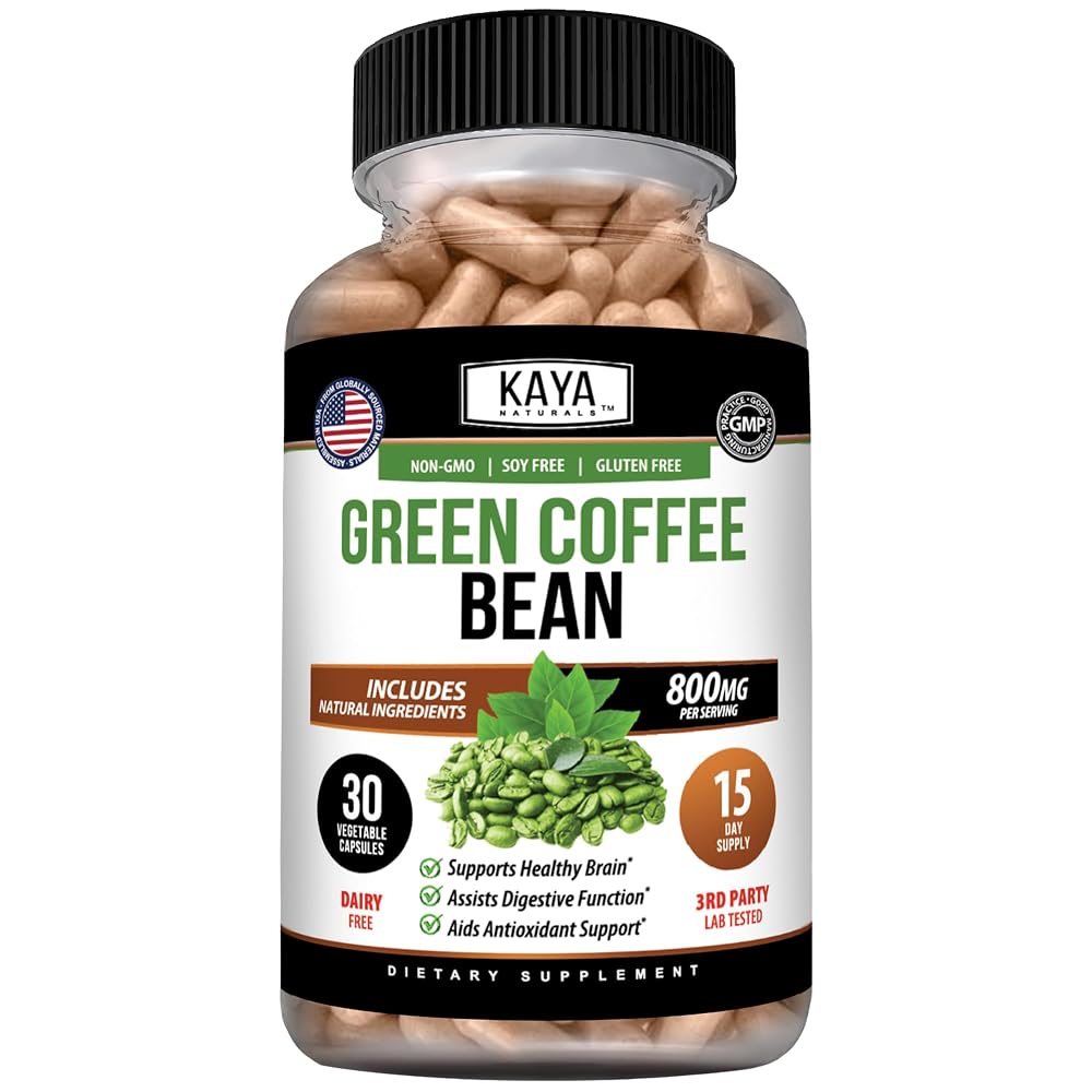 Kaya Naturals Green Coffee Bean Extract - 30 Vegetarian Capsules