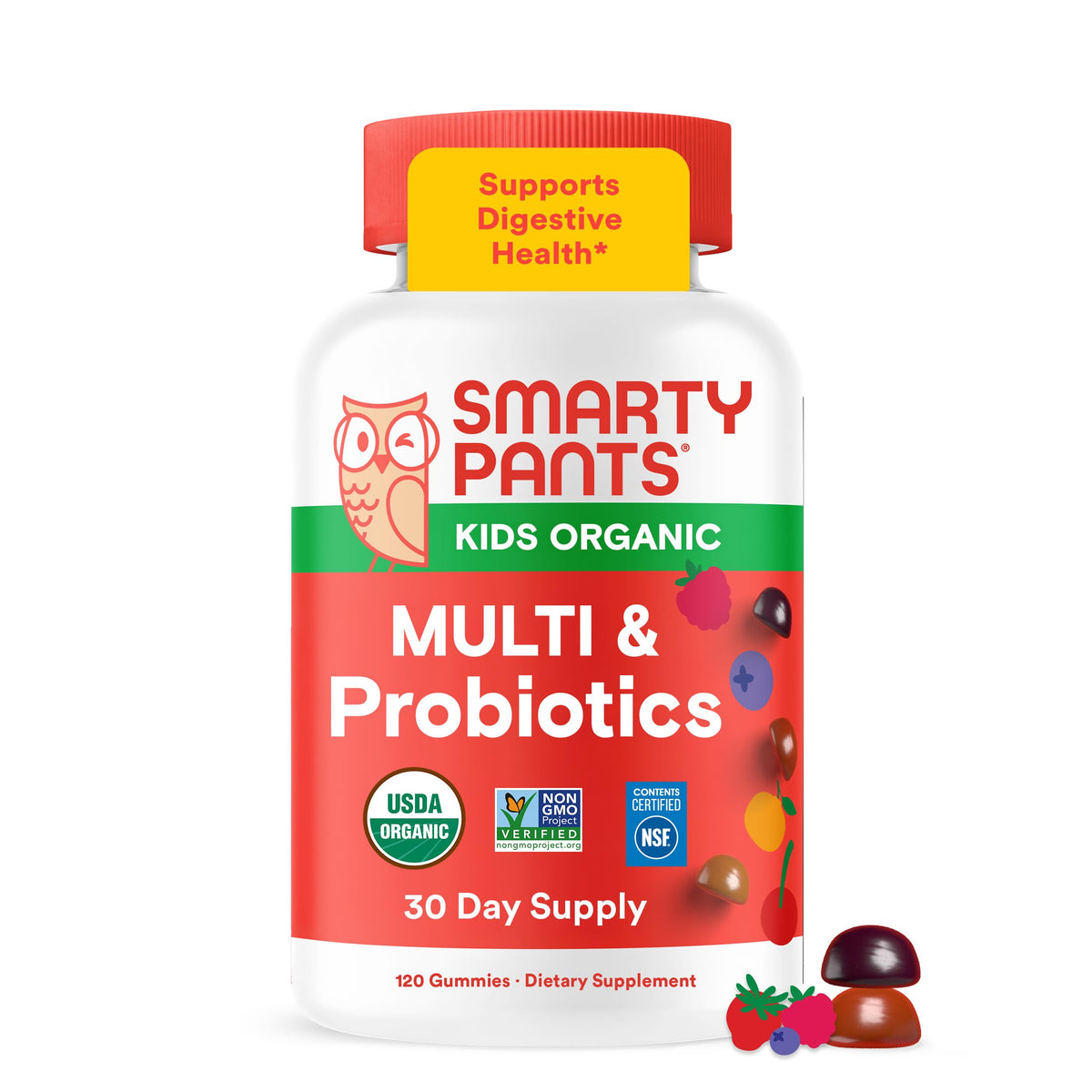 SmartyPants Organic Kids Multi & Probiotic Gummies - 120 Count