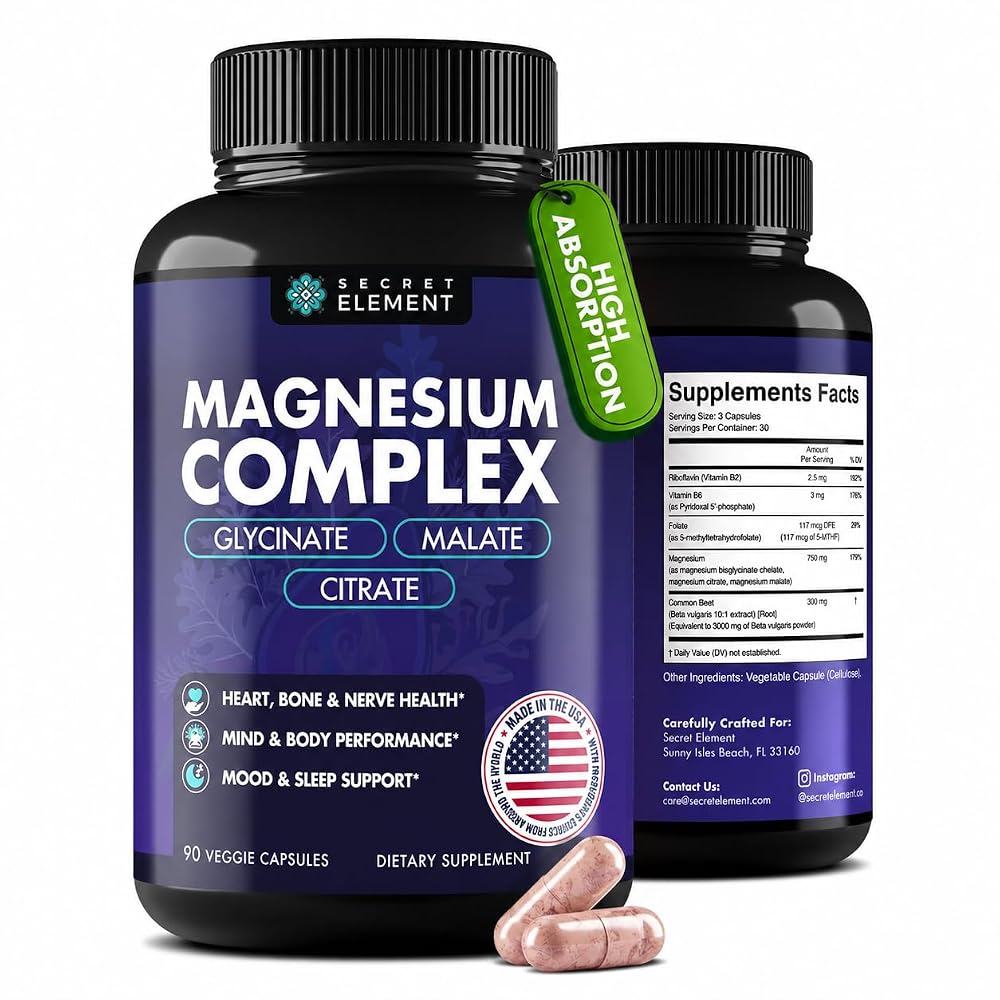 Secret Element Magnesium Glycinate Gummies and Сapsules for Women