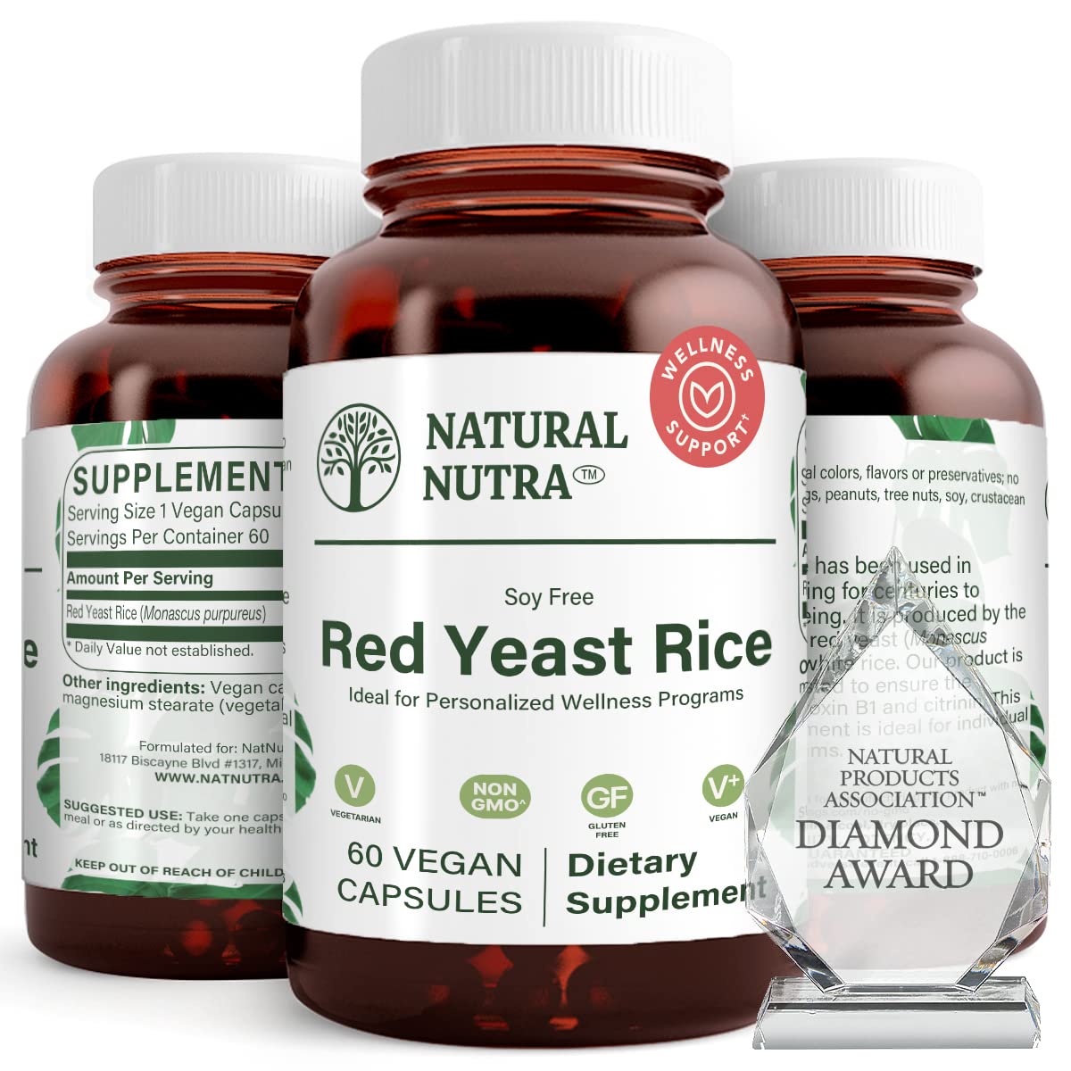 Natural Nutra Red Yeast Rice Extract 600 mg - 60 Capsules