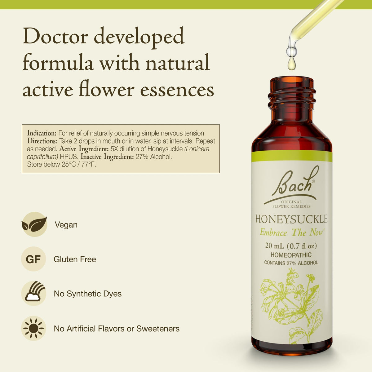 Bach Flower Remedies Honeysuckle Essence - 20mL Dropper - image 2