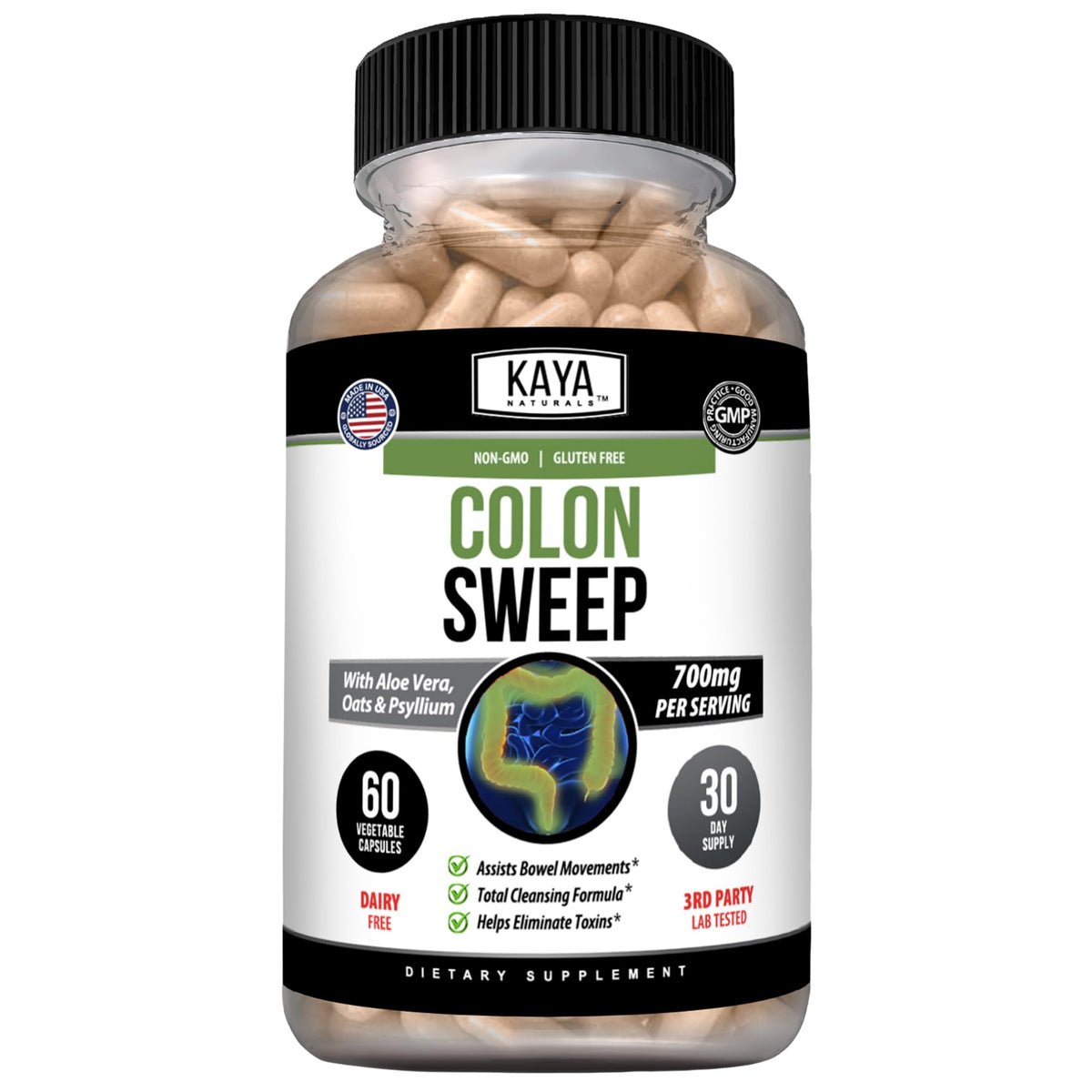 Kaya Naturals Colon Sweep Digestive Support - 60 Capsules
