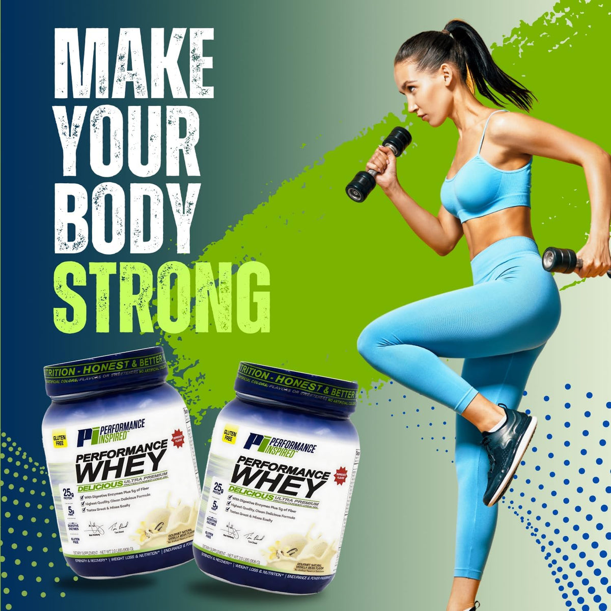 PERFORMANCE INSPIRED Whey Protein Powder Vanilla Bean 25G - 2lb - image 3