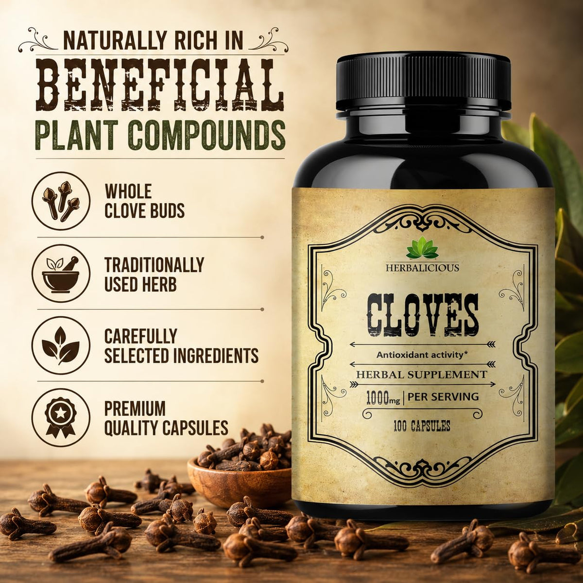 HERBALICIOUS Cloves Capsules Natural Supplement - 100 Capsules - image 7