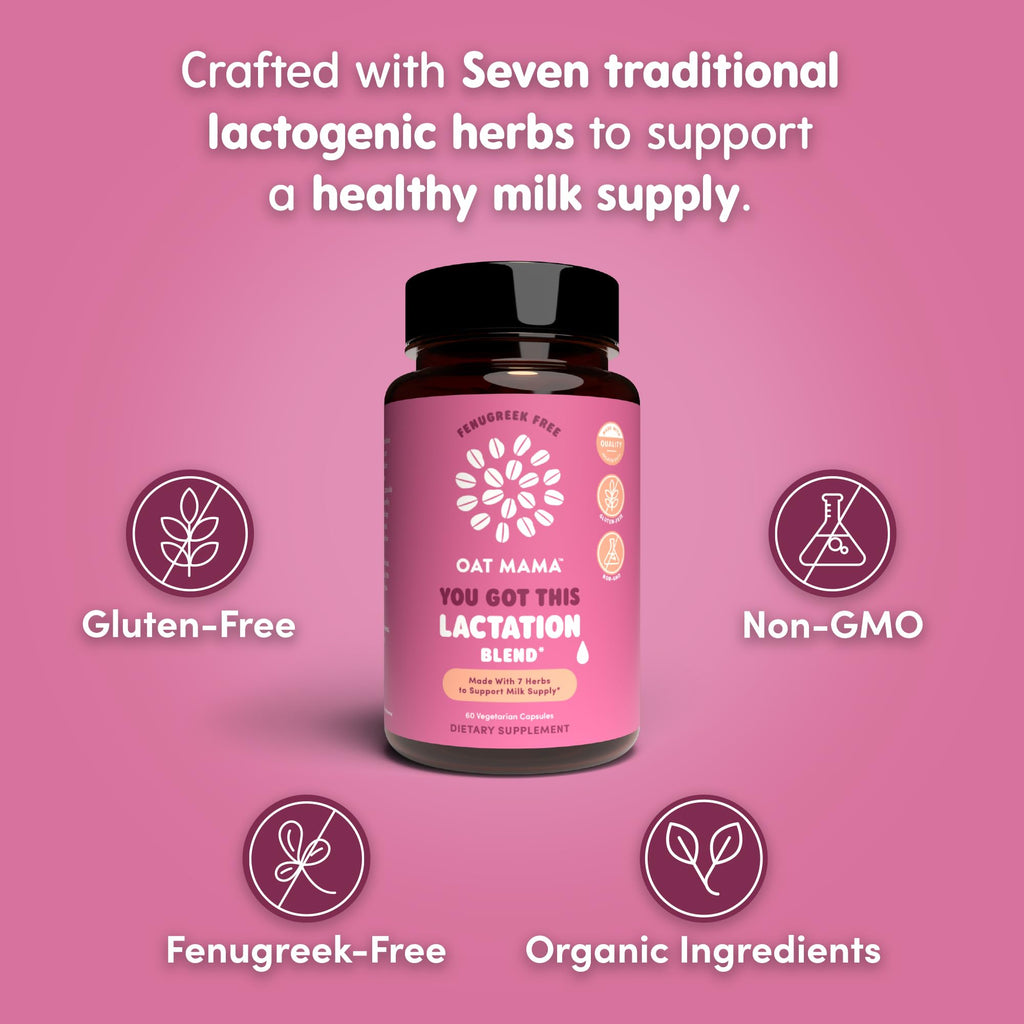 OAT MAMA Organic Lactation Supplement Fenugreek-Free - 60 Capsules - image 2