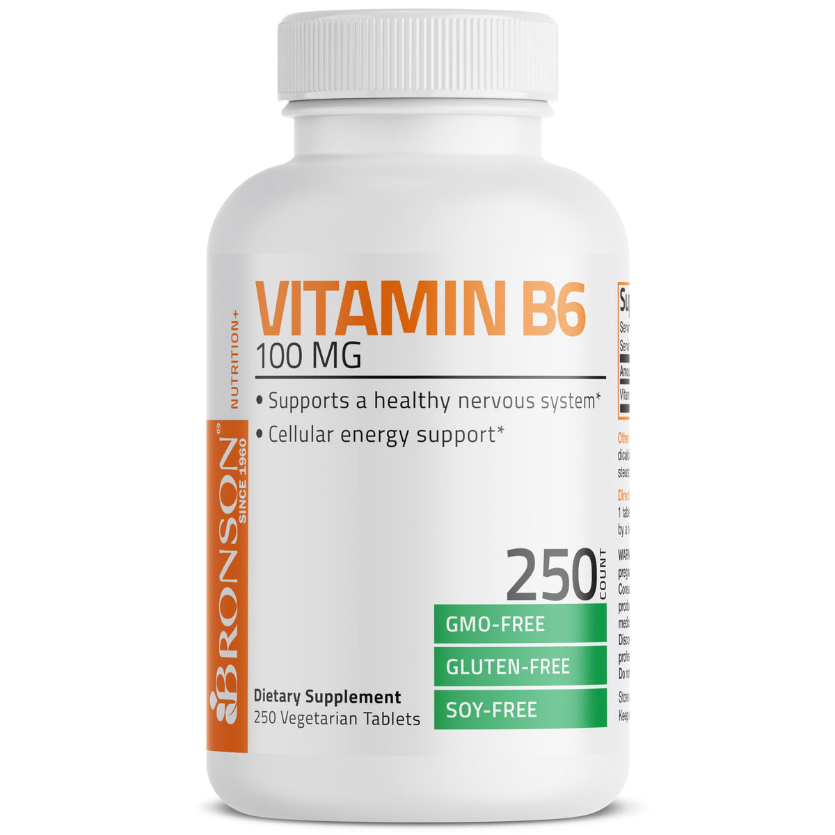 Bronson Vitamin B6 100mg Supplement - 250 Tablets