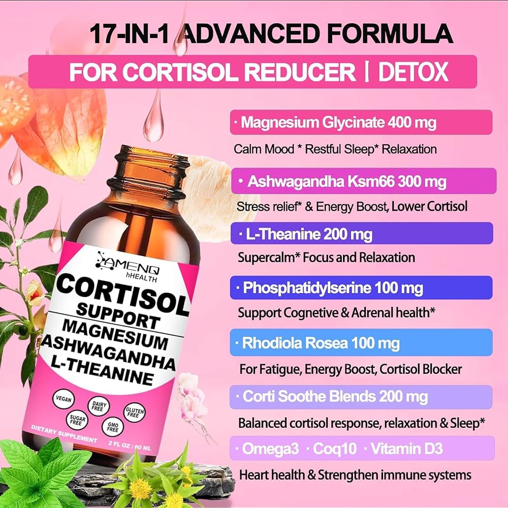 AMENQ hHEALTH Cortisol Reducer Liquid Drops - 2 fl oz - image 2