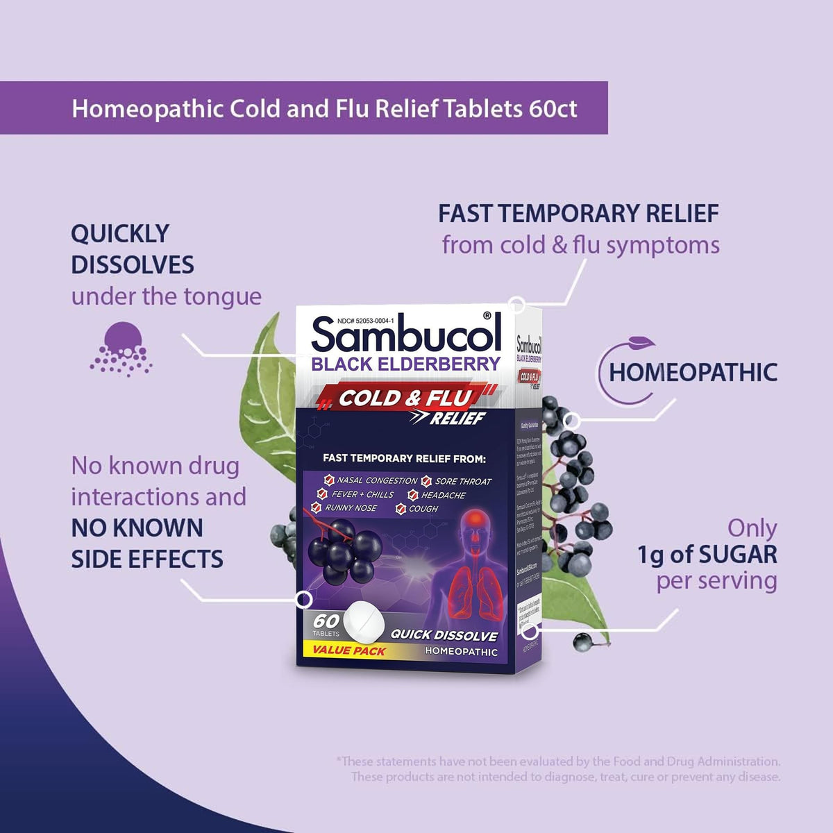 Sambucol Cold and Flu Relief Quick-Dissolving Tablets - 60 Count - image 5