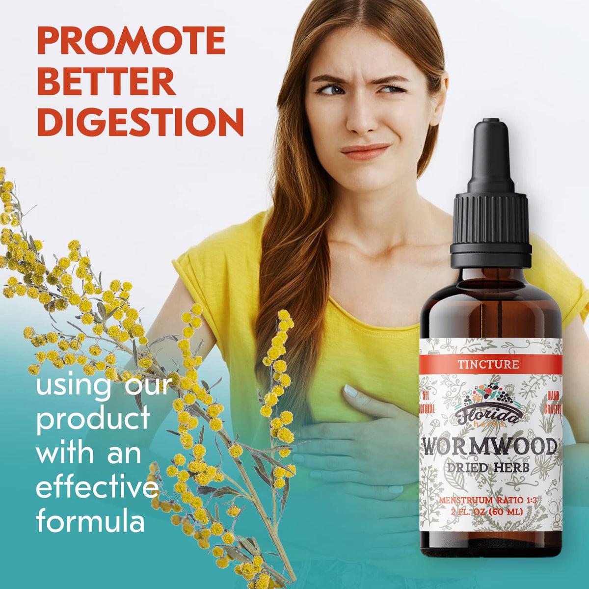 Florida Herbs Wormwood Organic Tincture Digestive Cleanse - 2 Fl Oz - image 4