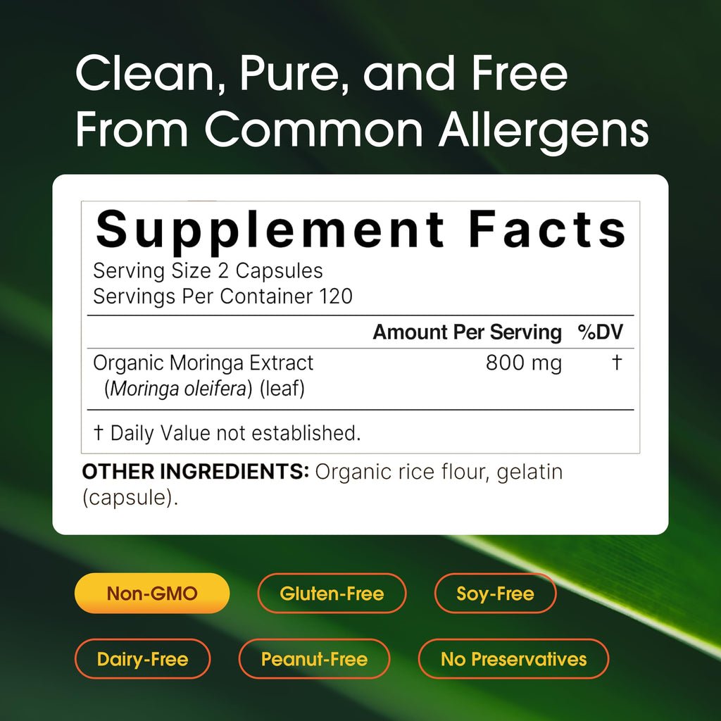 NatureBell Moringa 800mg - 240 Capsules - image 3