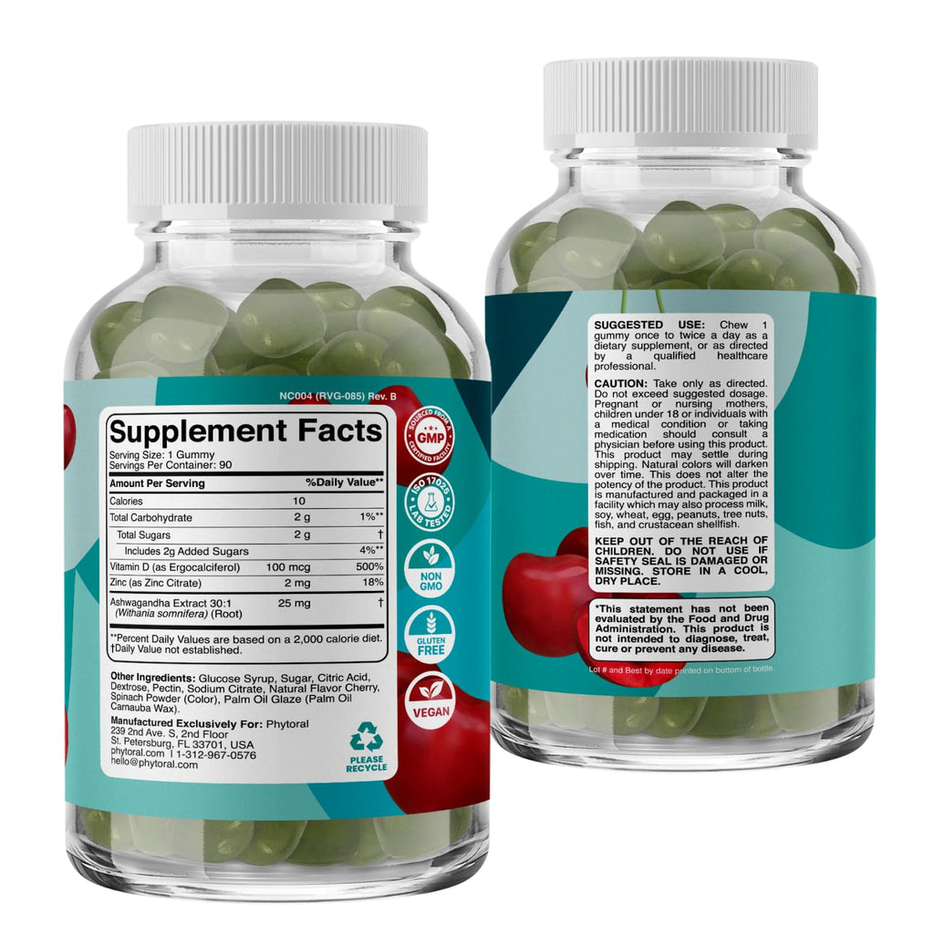 Phytoral Ashwagandha Gummies with Zinc & Vitamin D - 90 Count - image 8