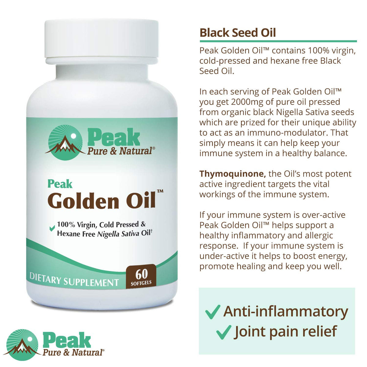 Peak Pure & Natural Black Seed Oil Supplement - 60 Capsules - image 6