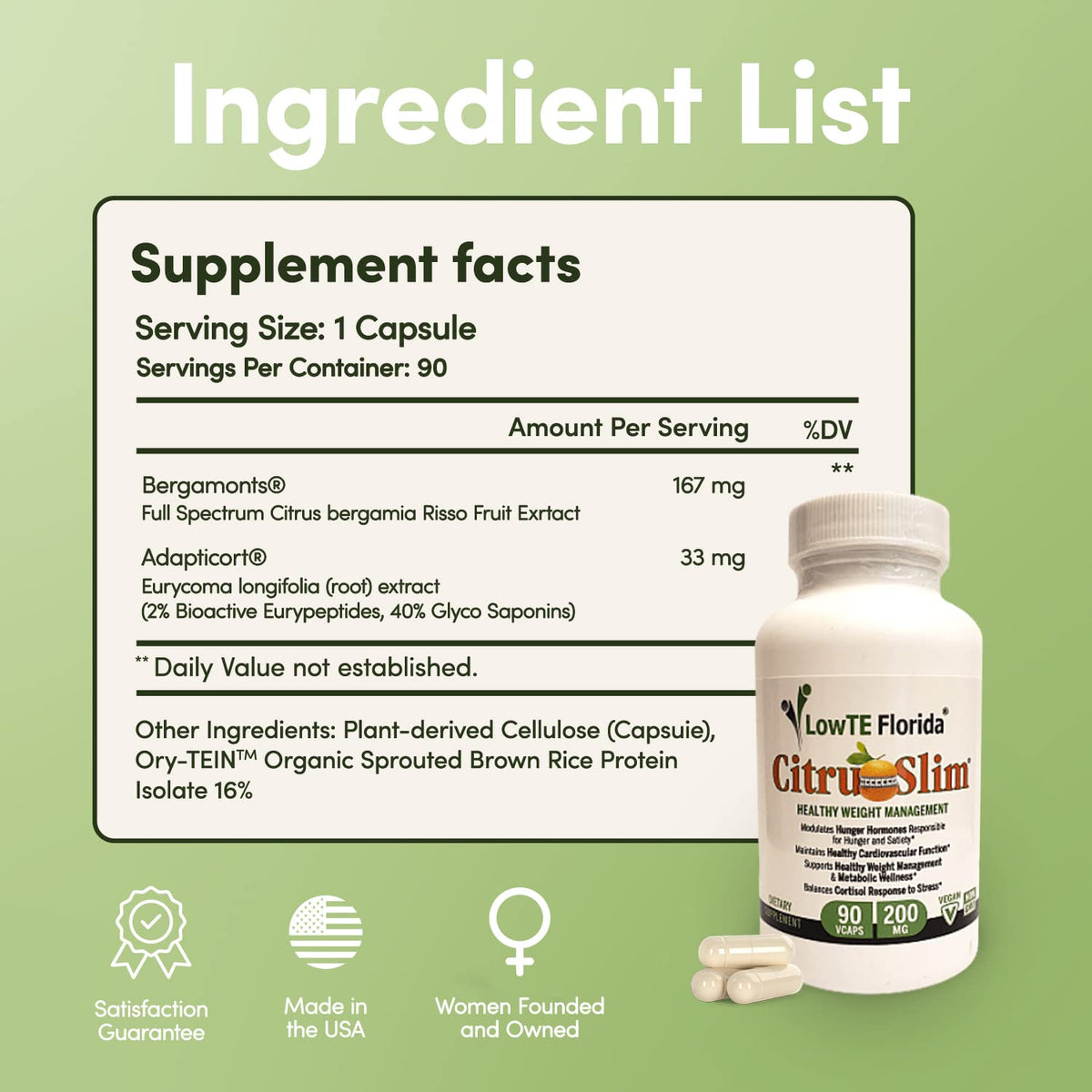 LowTE Florida Citru Slim 200 mg Appetite Control - 90 Capsules - image 4
