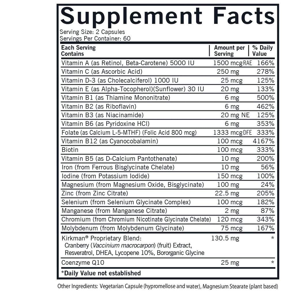 Kirkman Women's Multivitamin & Mineral with 5-MTHF - 120 Capsules - image 2