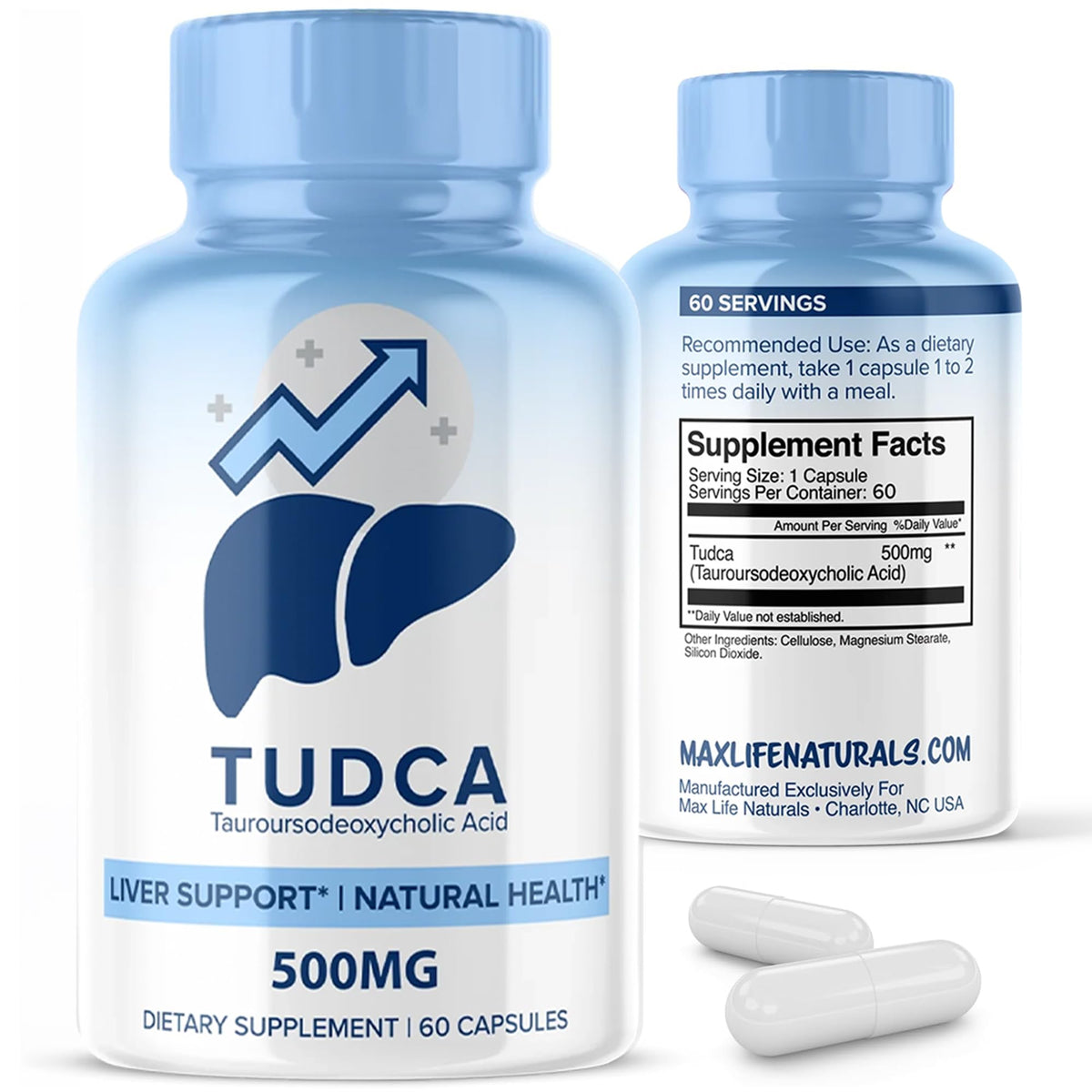 MaxLife Naturals TUDCA Liver Support 500mg - 60 Capsules