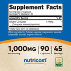 Nutricost Organic Cordyceps Mushroom Capsules 1100mg - Certified CCOF
