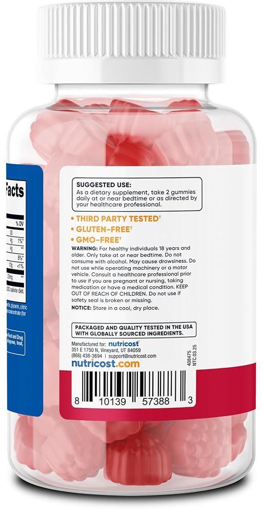 Nutricost Melatonin Gummies 20mg Strawberry - 180 Gummies - image 4