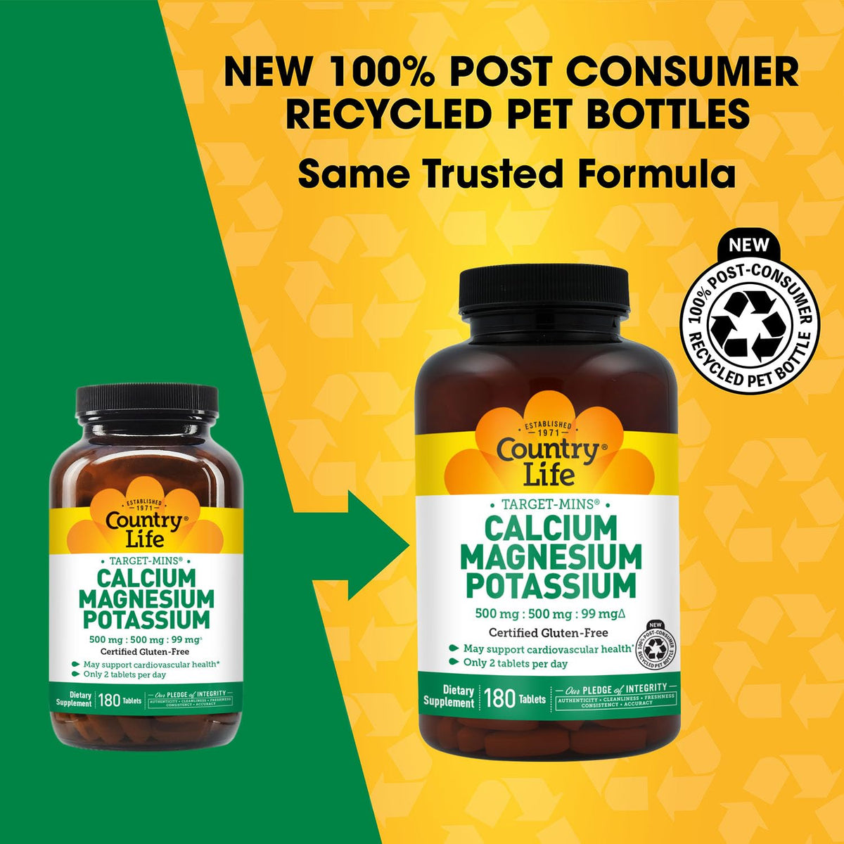 Country Life Target-Mins Calcium Magnesium Potassium - 180 Tablets - image 3