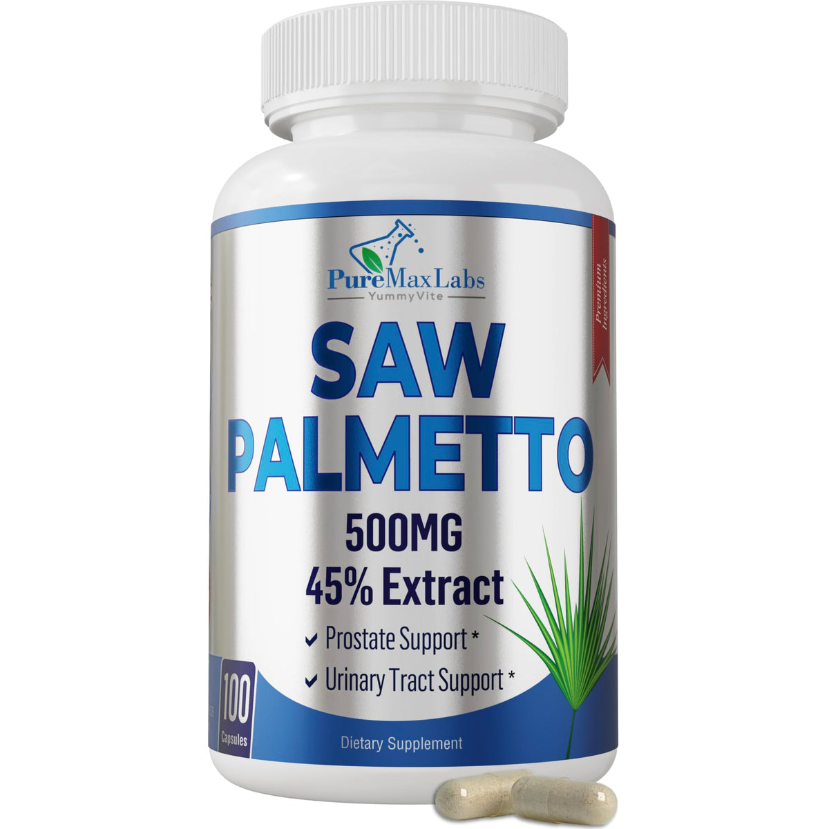 YUMMYVITE Extra Strength Saw Palmetto 45% Extract - 100 Capsules