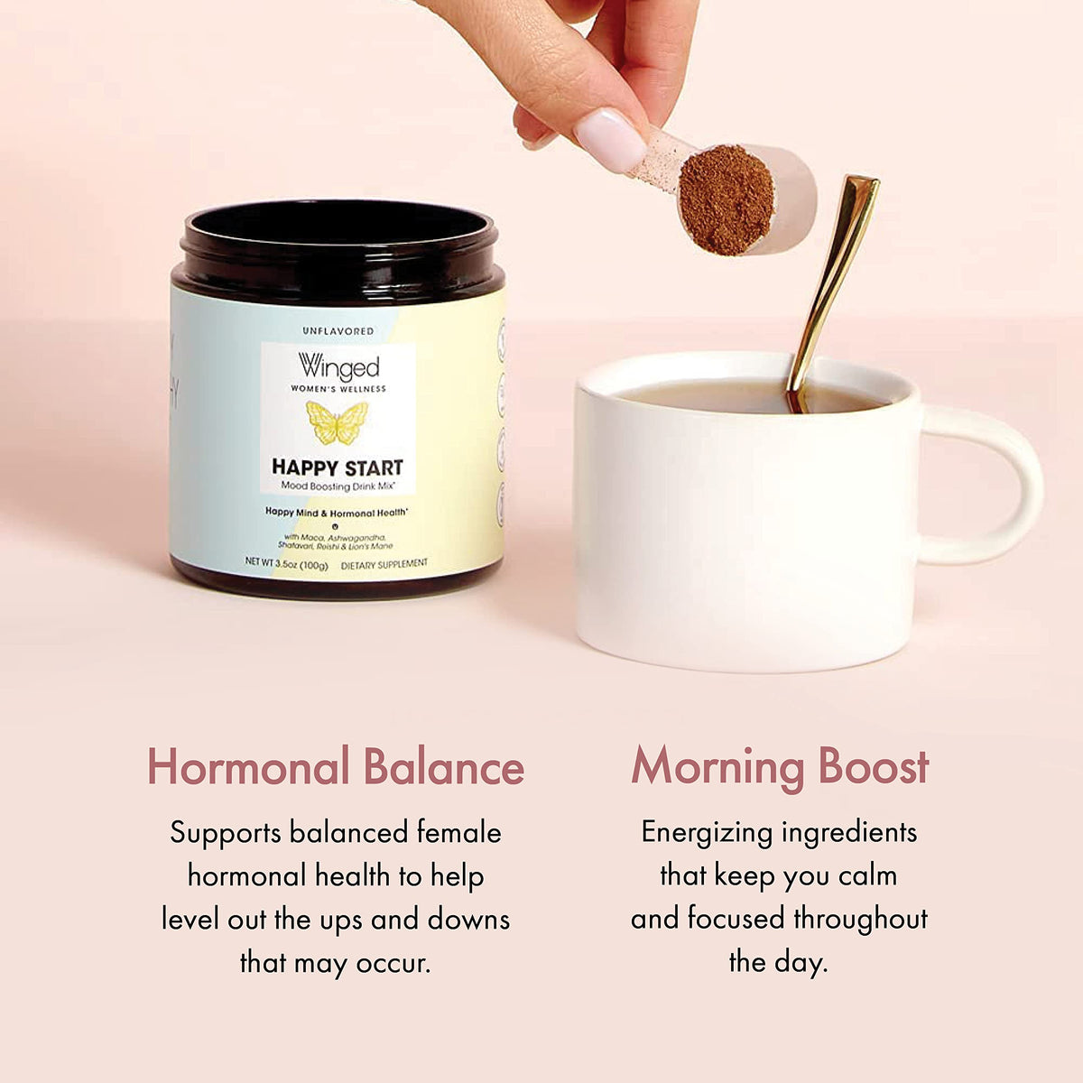 Winged Wellness Happy Start Mood Boosting Drink Mix Powder - 30 Servings - image 6