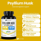 Healthfare Psyllium Husk Fiber 1500mg - 240 Vegan Capsules - image 2