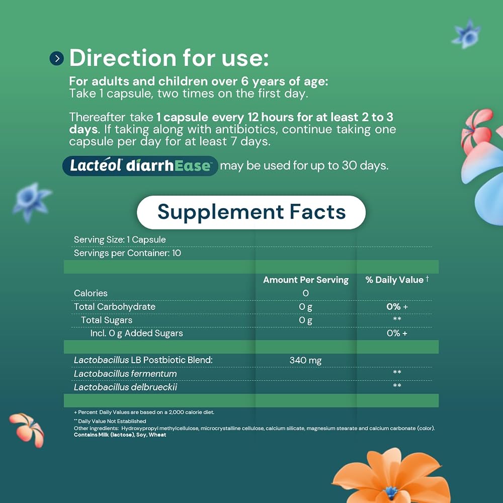 Lactéol diarrhEase Postbiotic for Occasional Diarrhea - 10 Capsules - image 3