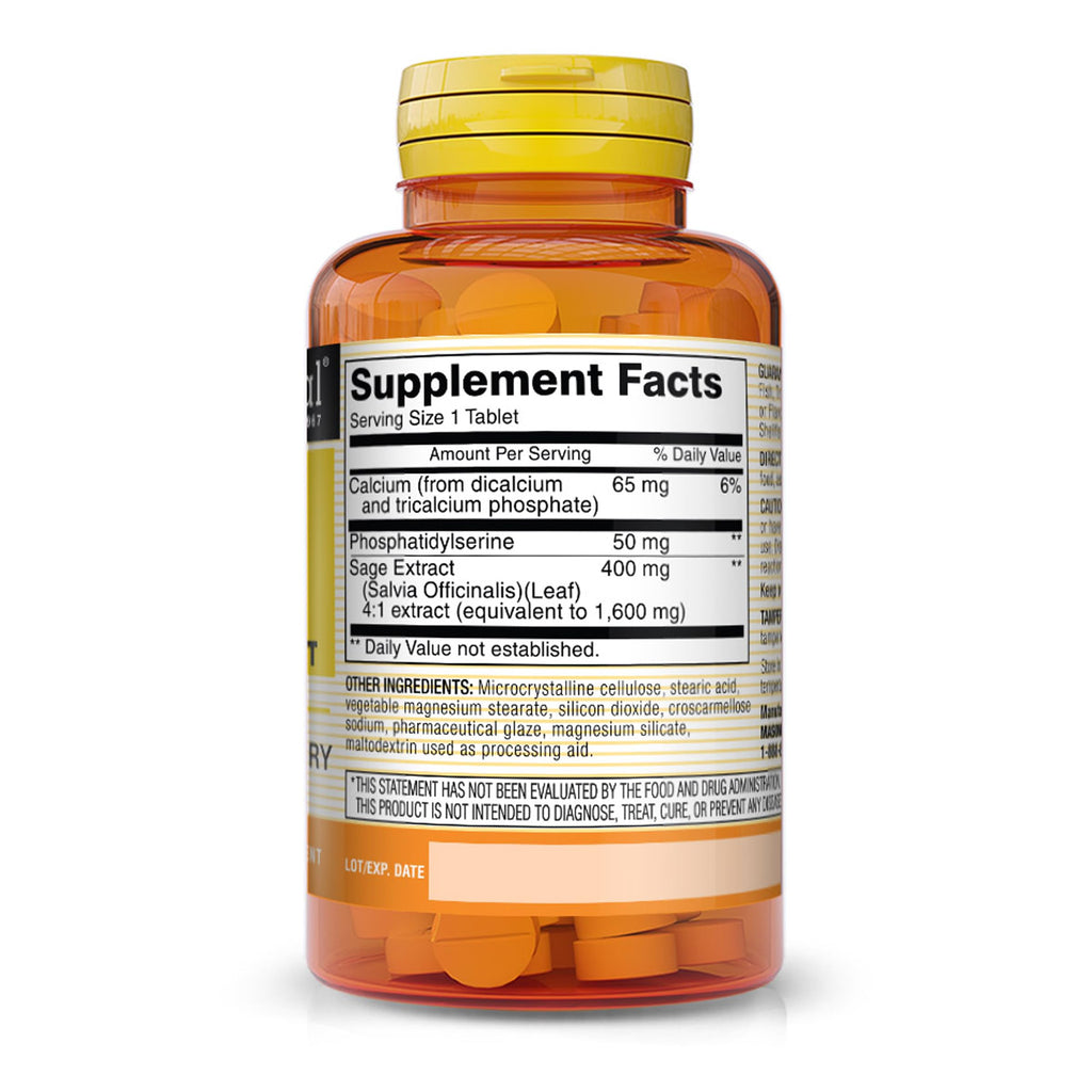 Mason Natural Brain Power with Sage Extract & Calcium - 60 Caplets - image 2