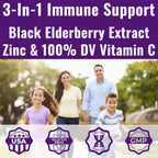 yum nutrition Elderberry Gummies Immune Support - 60 Gummies - image 3