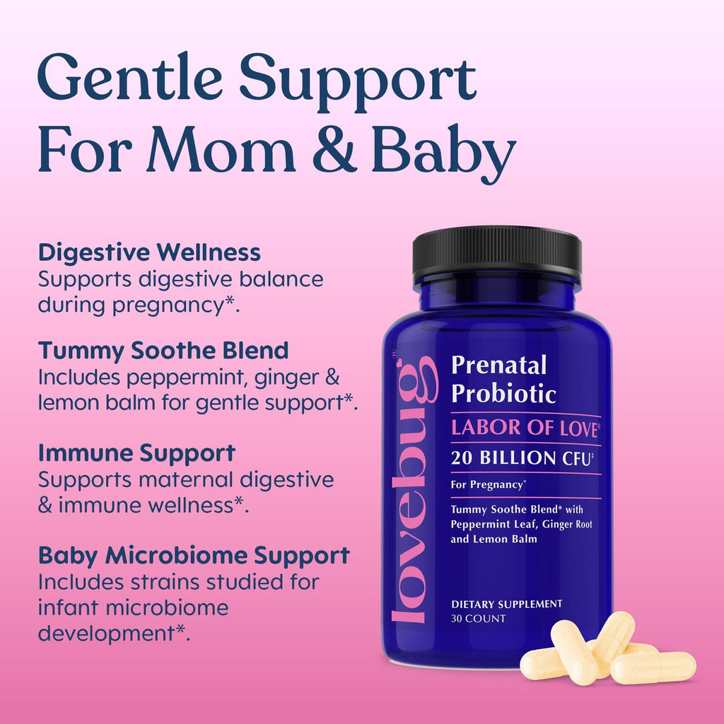LOVEBUG Prenatal Probiotic 20 Billion CFU - 30 Capsules - image 3