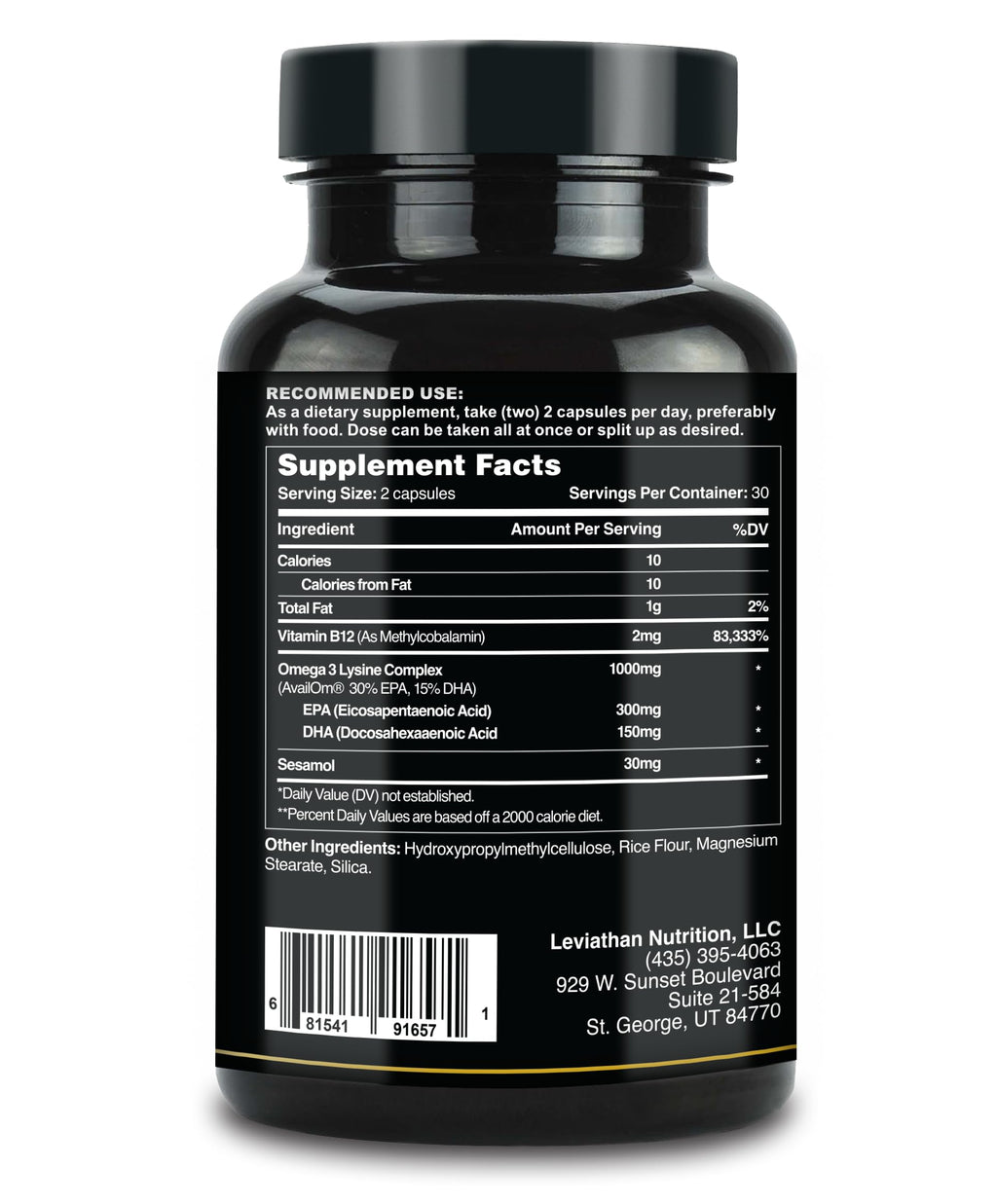Leviathan Nutrition Omega 3 Fish Oil Capsules Heart & Brain Support - image 5