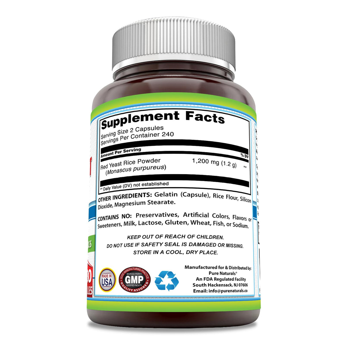 Pure Naturals Red Yeast Rice 1200 mg - 480 Capsules - image 3