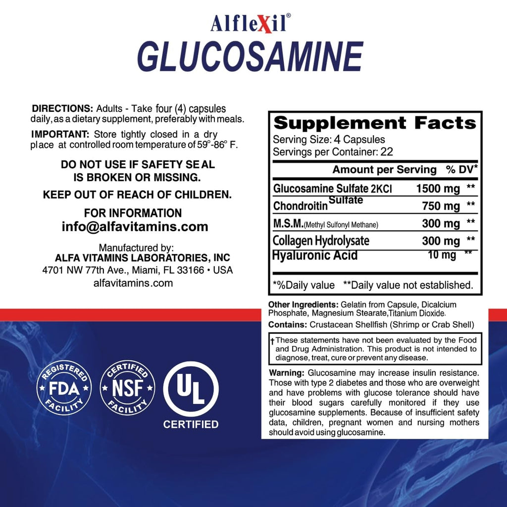 ALFLEXIL Glucosamine Plus Chondroitin Cream with MSM & Collagen
