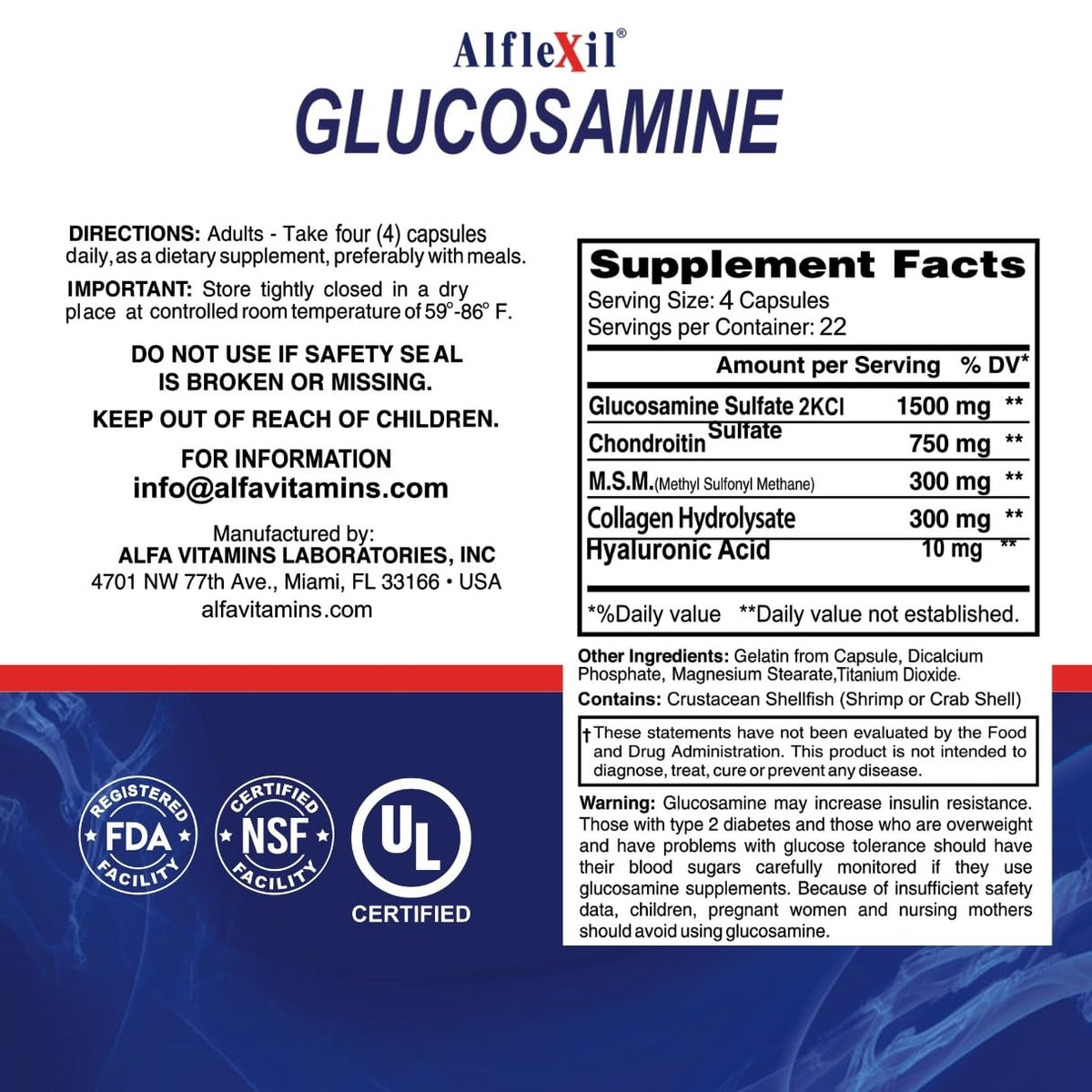 ALFLEXIL Glucosamine Plus Chondroitin Cream with MSM & Collagen