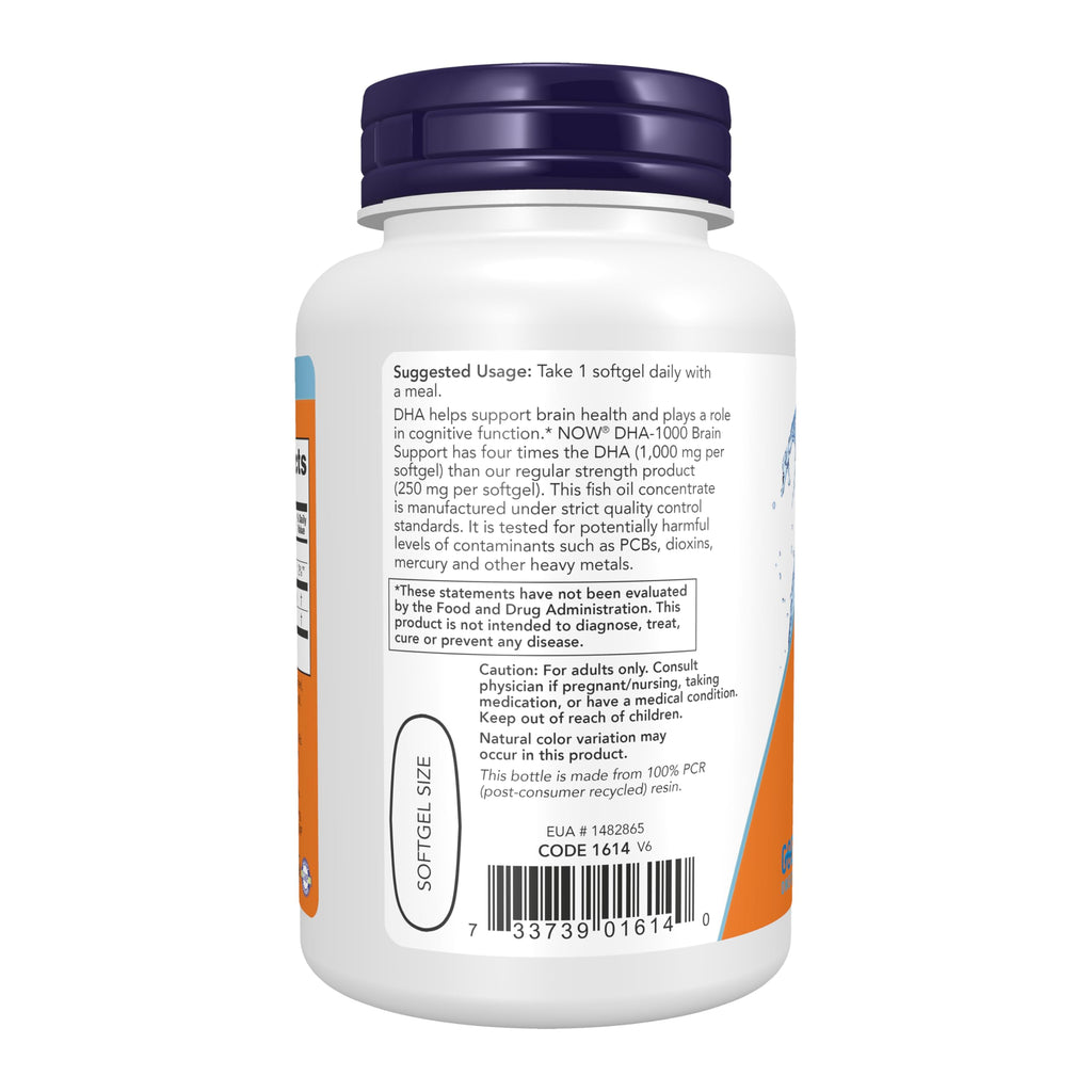 NOW DHA-1000 Extra Strength Brain Support - 90 Softgels - image 3