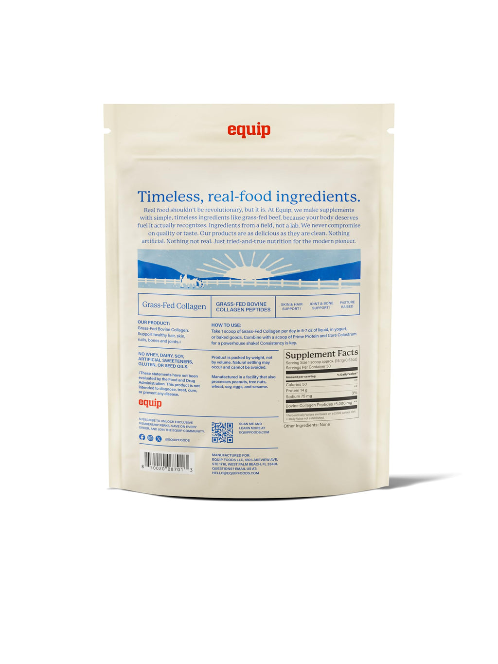 Equip Grass Fed Collagen Powder - 30 Servings - image 7
