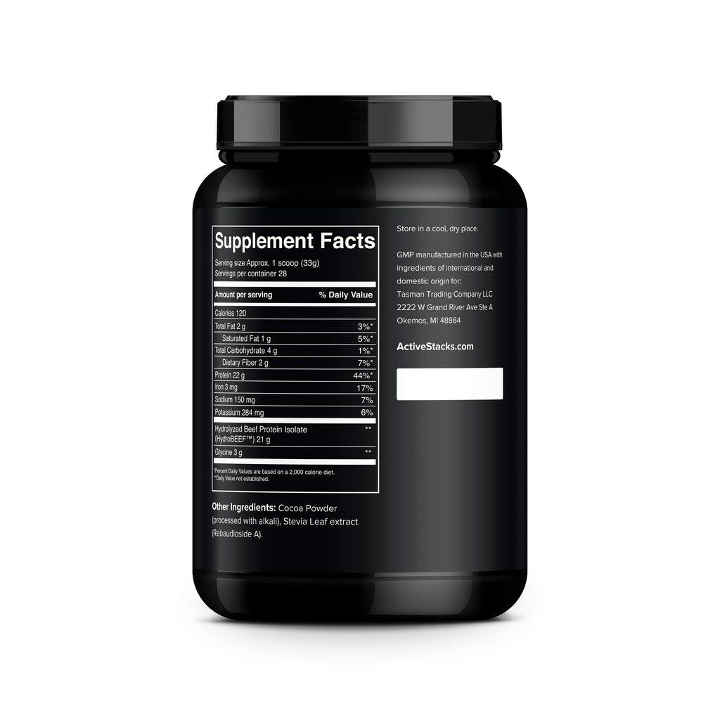 Active Stacks Beef Protein Powder Chocolate - 28 Servings - image 3