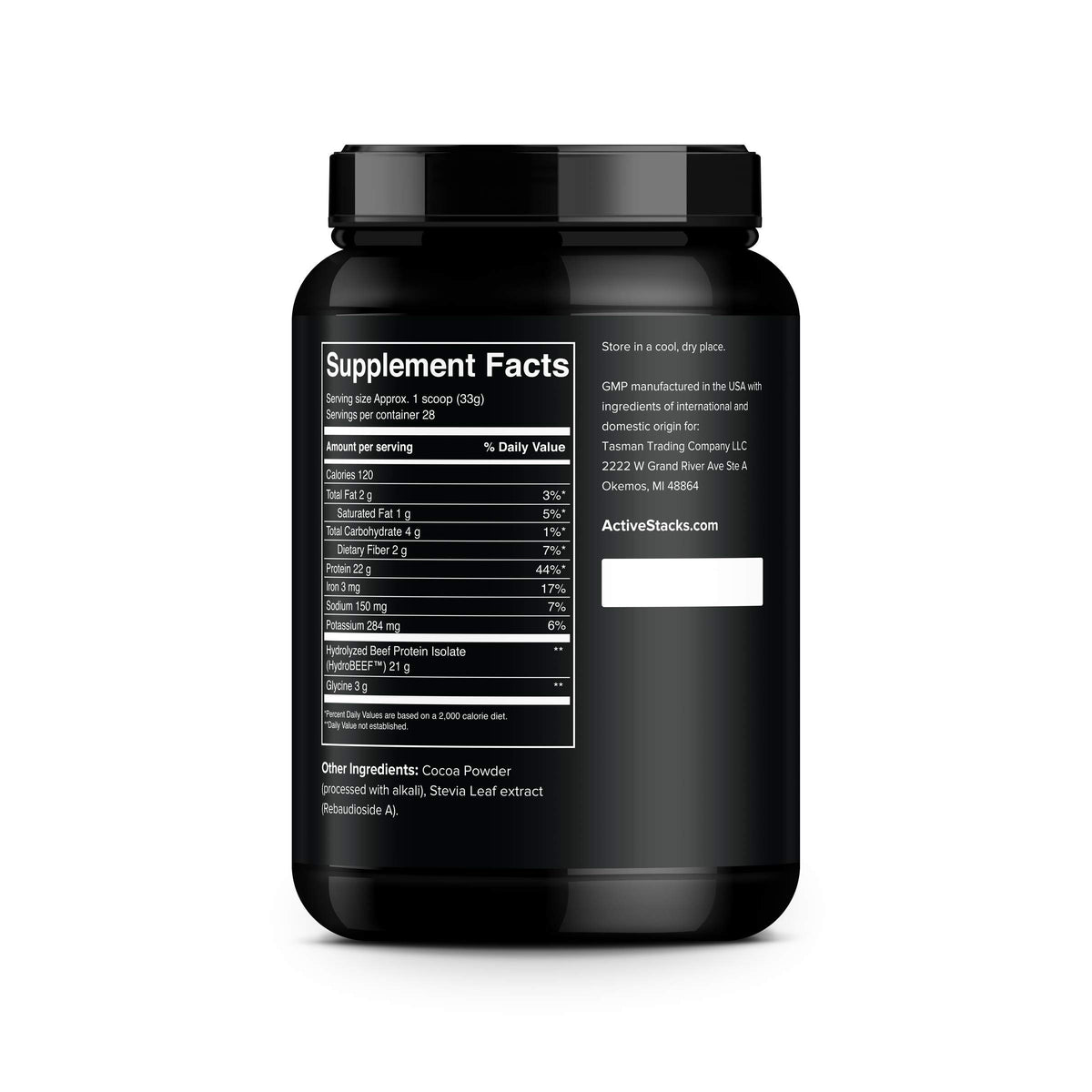 Active Stacks Beef Protein Powder Chocolate - 28 Servings - image 3