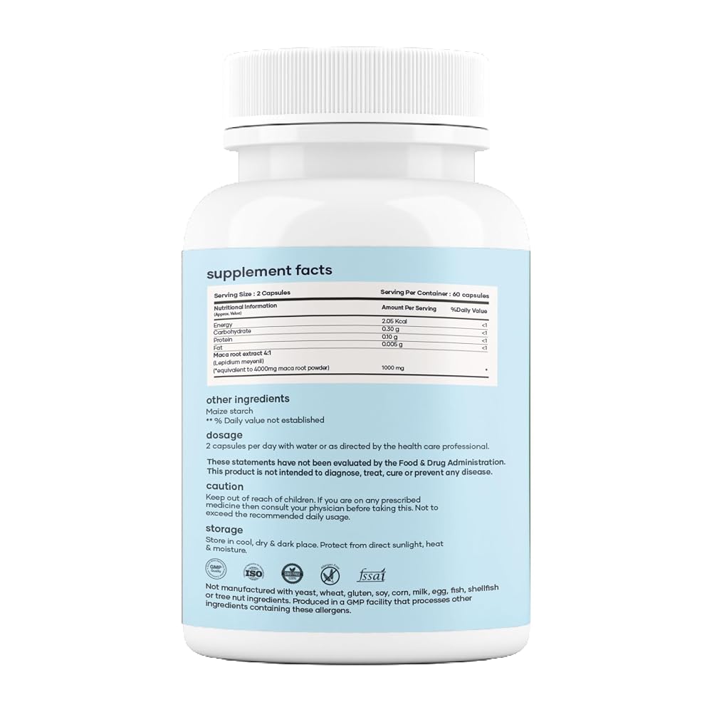 Mars Maca Root Capsules with Ginseng, Magnesium & Berberine - 180 Count - image 7