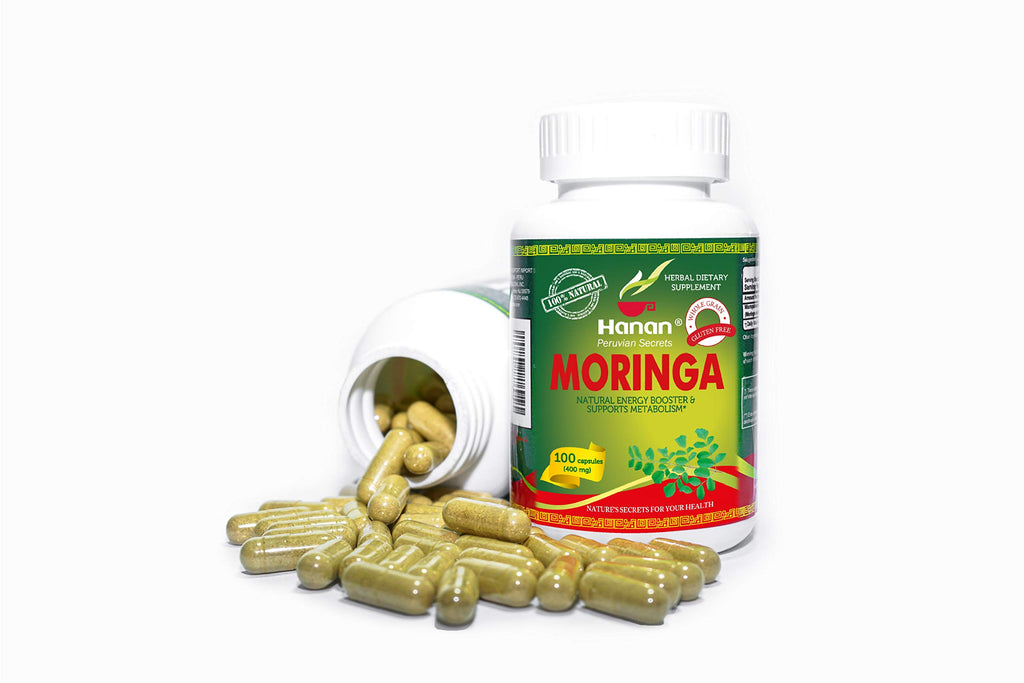 Hanan Moringa Superfood Powder Capsules 100 ct. Pure Moringa oleifera