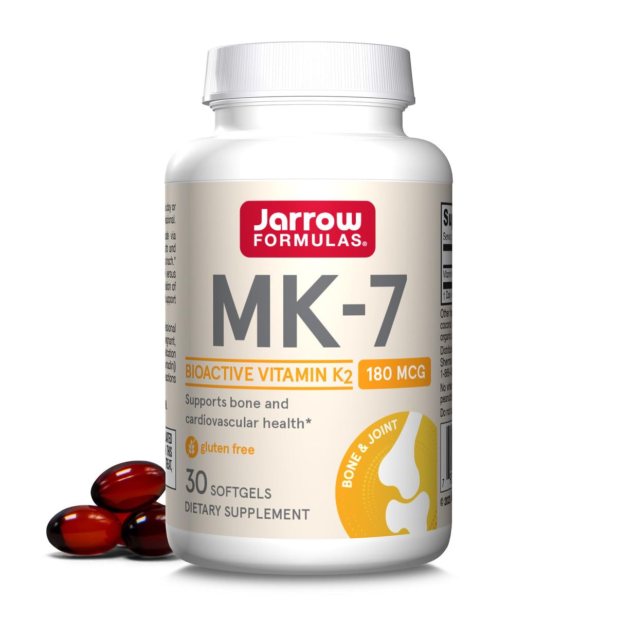 Jarrow Formulas MK-7 Vitamin K2 180 mcg - 30 Softgels