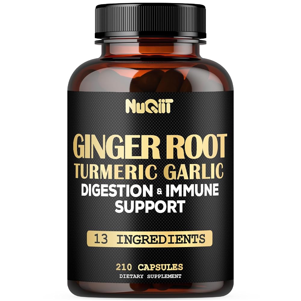 NUQIIT Ginger Supplements with Turmeric Curcumin - 210 Capsules