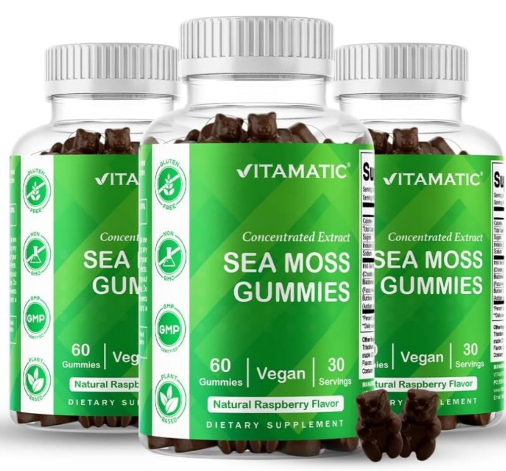 Vitamatic Irish Sea Moss Gummies with Bladderwrack & Burdock Root - 180 Count