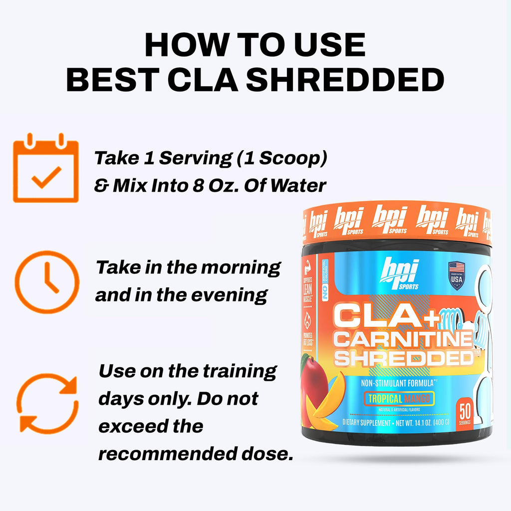 BPI Sports CLA + Carnitine Shredded Supports Lean Muscle & Promotes