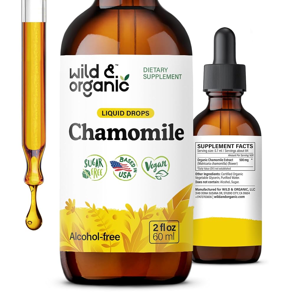 Wild & Organic Chamomile Flower Supplement - Organic Chamomile Liquid