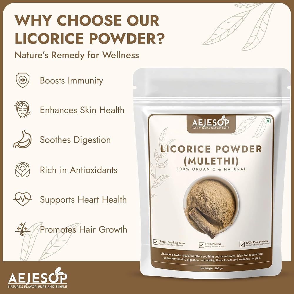 AEJESOP Licorice Root Powder Raw Mulethi - 7 oz - image 3