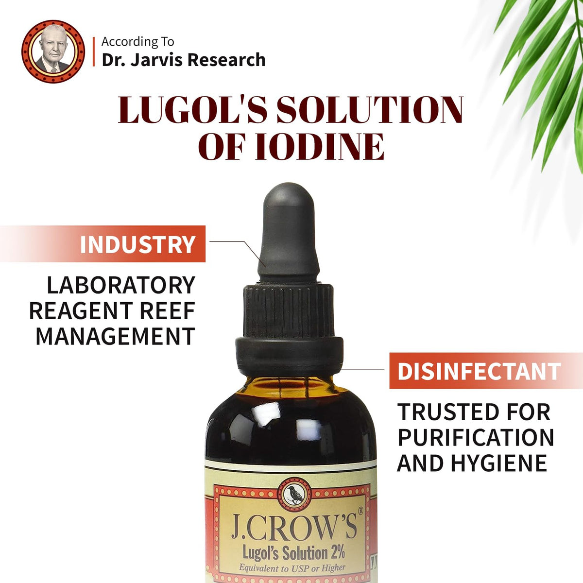 J. CROW'S J.CROW'S® Lugol's Solution of Iodine 2% 2 oz